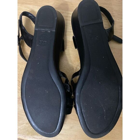 SAS black patent leather wedge sandals size 10 N - Picture 8 of 11